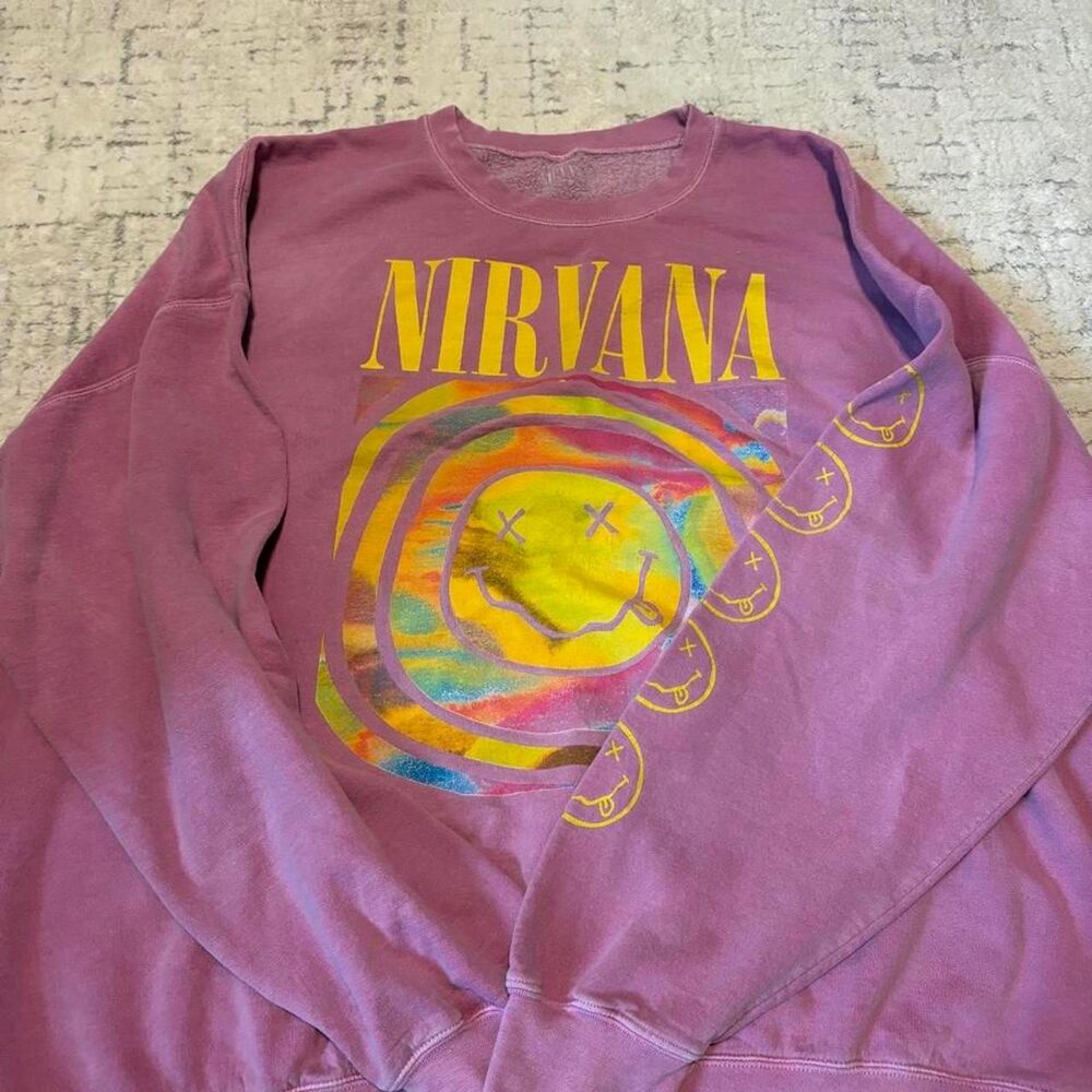 Nirvana Women's Purple and Pink Sweatshirt